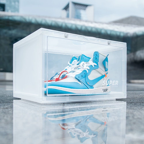 Super Sneakers Warch AJ Herese Box Sabe Cabine Anti -Oxidized Transparent Box полка