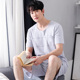 Wan Ruyu nước cotton mens mùa hè đồ ngủ mùa hè bông ngắn tay quần áo nhà mỏng đơn giản giản dị bộ ngắn tay.