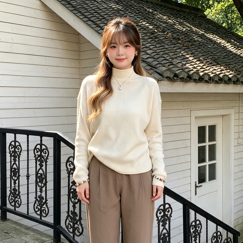 150kg Extra Large Size Versatile Slimming Lazy Style Top for Women Plus Size Autumn and Winter New Half Turtleneck Knit Sweater 150kg Extra Large Size Versatile Slimming Lazy Style Top for Women Plus Size Autumn and Winter New Half Turtleneck Knit Sweater