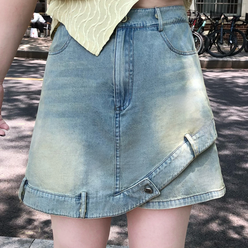 150kg Plus Size Summer Design Loose Denim Skirt for Women with Pear-Shaped Body, Straight-Leg Slimming Shorts
