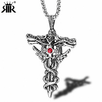 DNF Double Dragon Magic Shadow sword girl does not fade boutique jewelry ornaments tide necklace pendant personality mens pendant