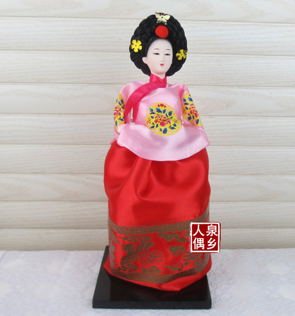 Búp bê Hàn Quốc Đồ trang trí thủ công Hàn Quốc 30CM cao 12 inch Búp bê squat Hàn Quốc hanbok trang trí ẩm thực dcor shop phụ kiện trang trí nhà đẹp