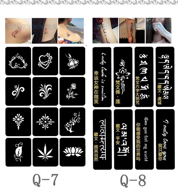 Henna tattoo kem sắc tố màu xanh lá cây Ấn Độ bút han Naina tranh màu pattern tay body painting body không phai