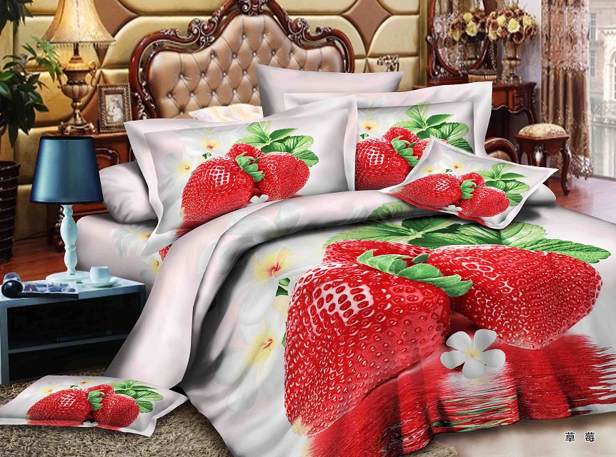 3d phiên bản lớn bốn bộ da bông giường màu vàng tối lớn hoa khăn trải giường quilt hoa hồng trắng