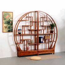 Classical Baoge Pavilion Solid Wood Antique Frame Round Shelf Factory Direct Promotion Send Wooden Frame