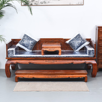 Classical modern Chinese style solid wood Luohan bed Ming and Qing sofa bed Elm Luohan bed antique three-piece furniture