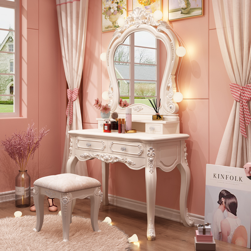 Eurostyle Dresser Bedroom Modern Simplicity Joins Nets Red Makeup Desk Makeup Desk Dressers Mini Dressers Women-Taobao