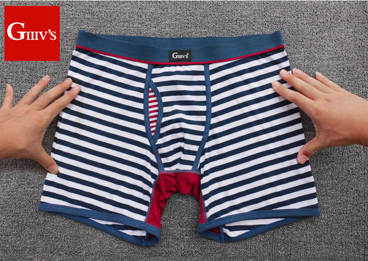 Kích thước lớn nam đồ lót nam cotton boxers cộng với quần dài đầu cộng với phân bón cộng với lớn trung niên cao eo chịu mài mòn chân thủy triều