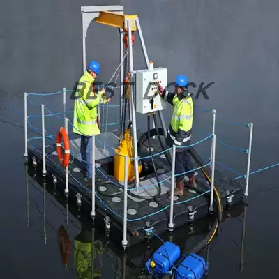 21 New solar floating bucket submersible pump water pump photovoltaic working platform Water Level Survey experimental floating platform