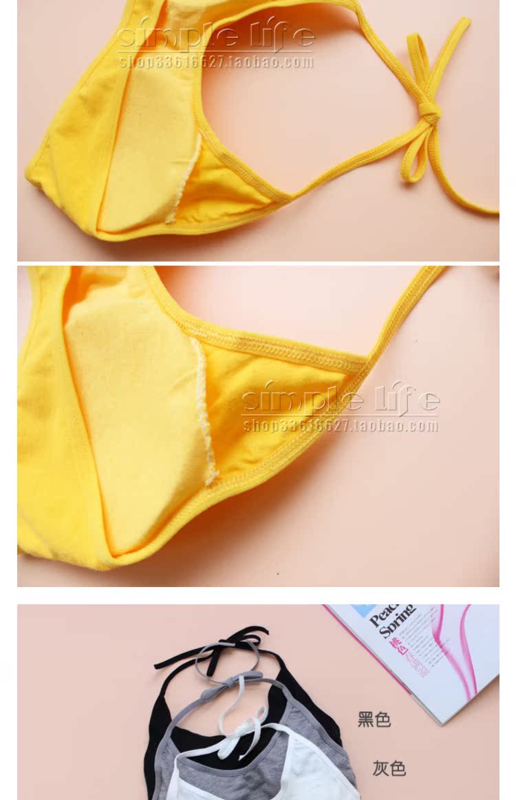 Thời kỳ phát triển áo ngực gợi cảm với cổ áo cotton mỏng phần ngực đệm màu rắn quấn ngực học sinh không có vòng ngực để đồ lót ngực trần áo ngực cho mẹ bầu