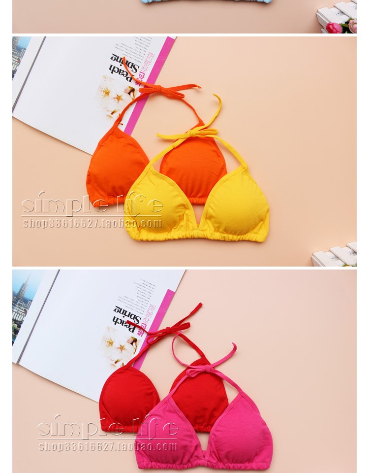 Cô gái quấn ngực corsage sexy dây đeo bikini đồ lót với ngực pad ống top bra cotton sinh viên mà không có vòng thép áo dán ngực