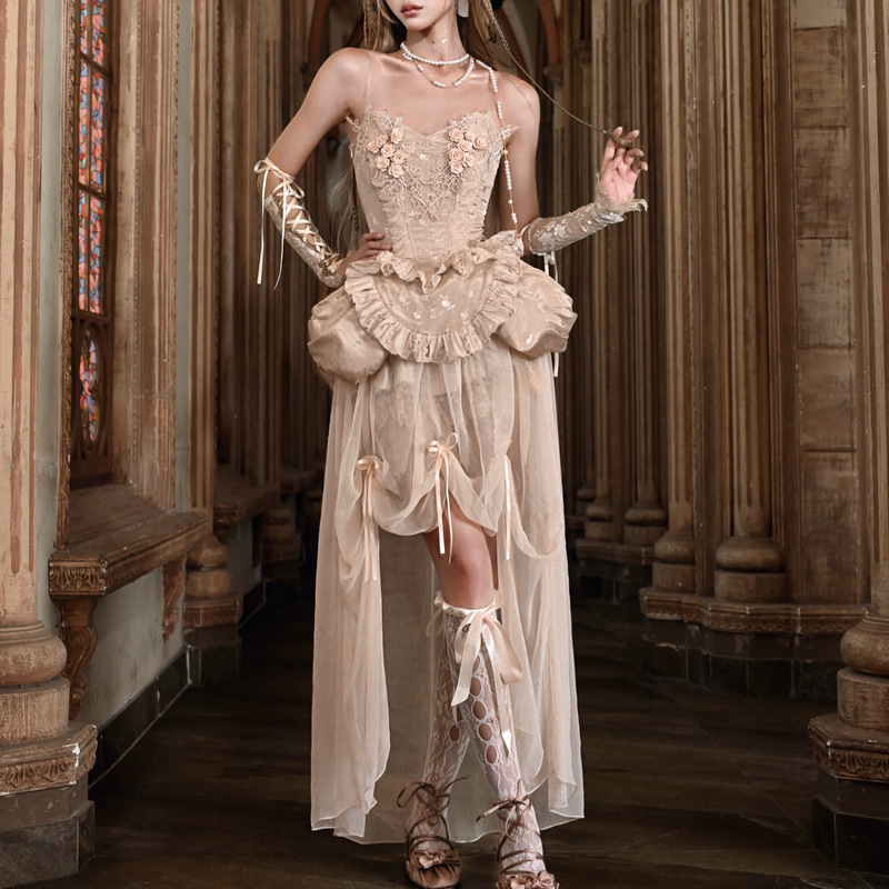 Blood Supply Original ◆ Broken Ballet Collectible Heavy Craft Classical European Rococo Gold Thread Fishbone Corset