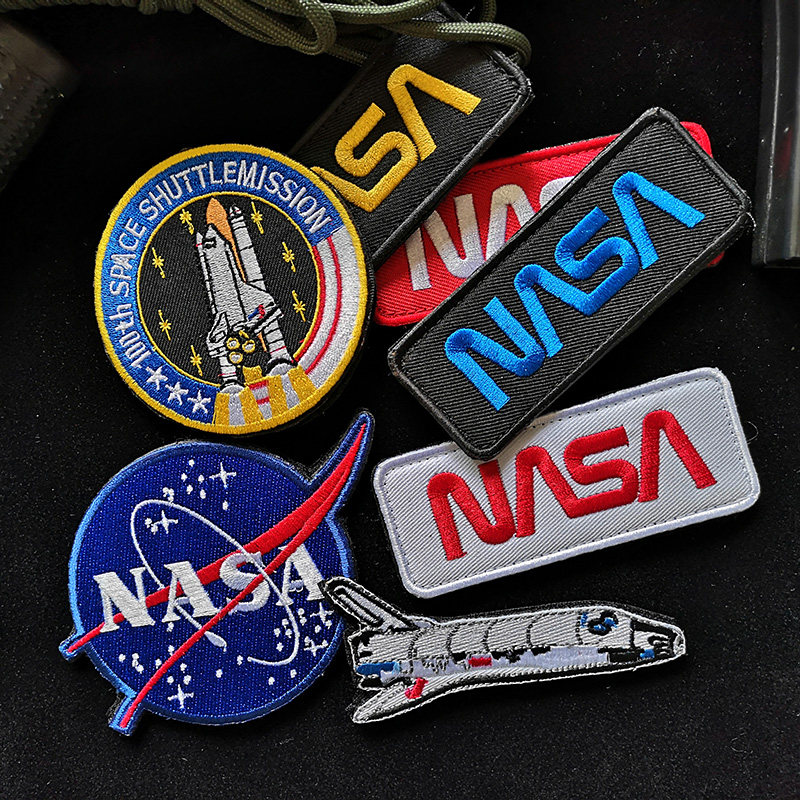 Embroidery cloth sticker magic sticker arms chapter personality school bag clothes sleeves Shuttle NASA Chest Strip Military Meme Badge-Taobao