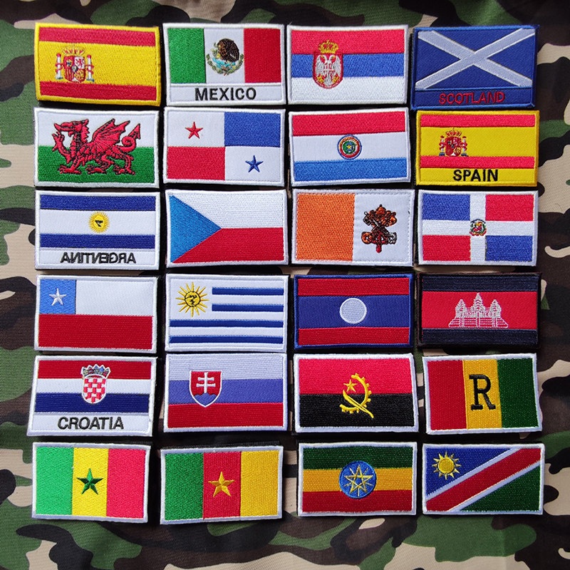 World flags National Flags Embroidery Magic Patches Clothing Patches Clogs Logo Morale Badges Bags Accessories to Hair Side
