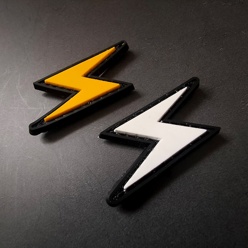 PVC Lightning Magic Sticker Badge Personality Tactical Outdoor Backpack Decoration Badge Arm Badge Rubber Small solid logo-Taobao