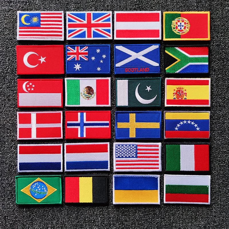 Foreign Flags Cloth Stickup Magic Patches Embroidery Outdoor Bag Badges Clothing Arm Chapters Patch Stickup Personality Zhang can be made-Taobao