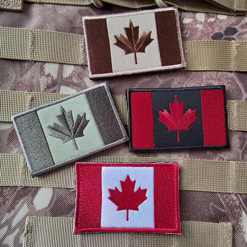 Embroidery Canada Maple Leaf Flag Magic Sticker Badge Personality Outdoor Backpack Decoration Clou Patch Arm Badge Send Hair Noodles-Taobao