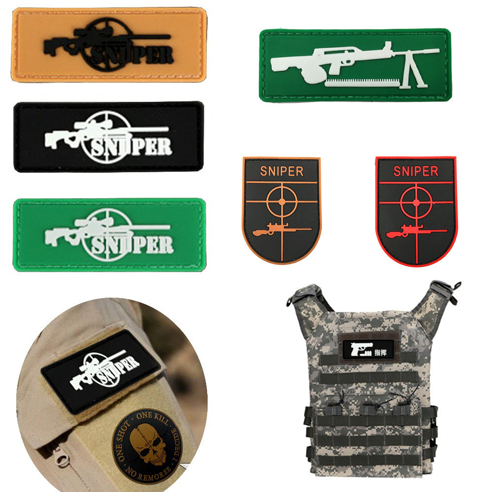 Military fans 3D PVC Velcro badge rubber armband backpack personality sticker logo badge morale badge luminous badge