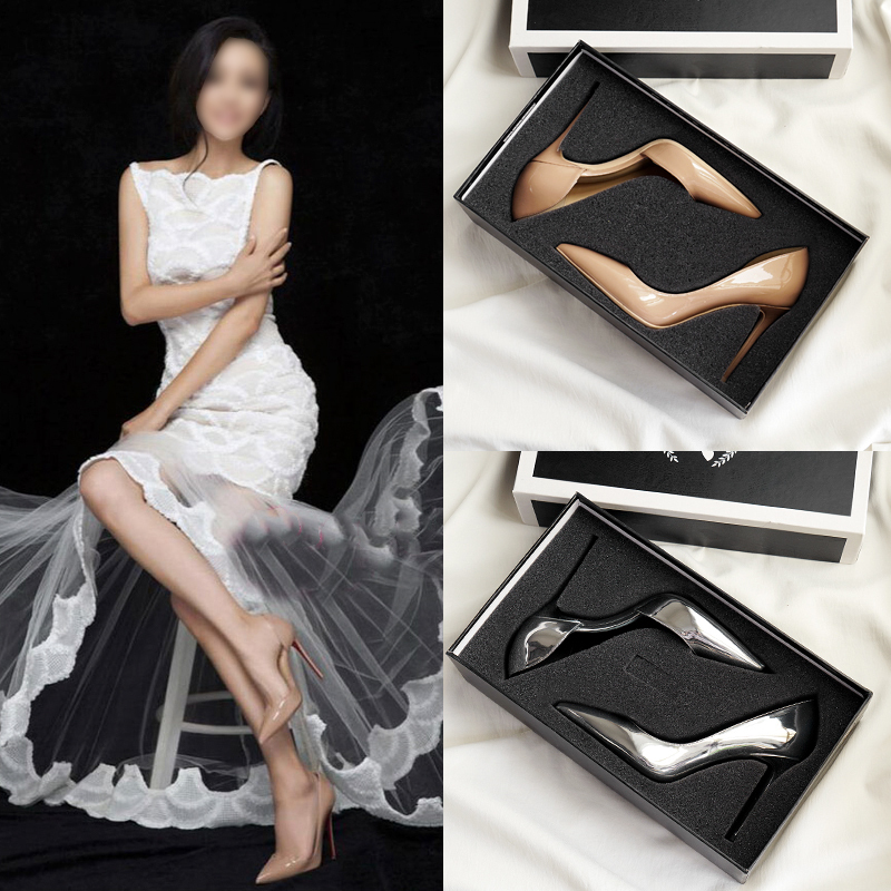 Nude High Heels for Women 2025 New Pointed Toe Stiletto Sexy 10cm Silver Side Cut-Out Single Shoes with Unique Design