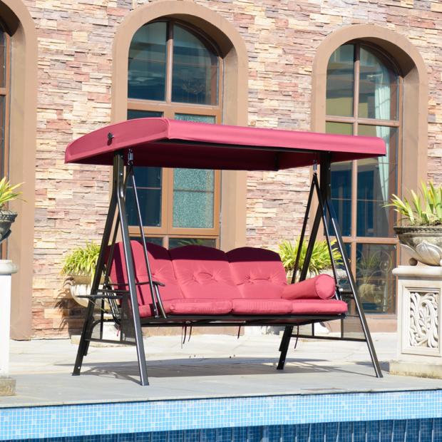 Pleasing outdoor swing Courtyard Iron Art Garden Rocking Chair Swing swing Outdoor Leisure Hanging Chair Rope American Field Countryside