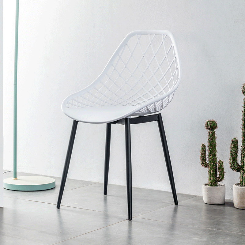 Nordic Minimalist Dining Chair Home Chair Backrest Comfort Long Sitting Fashion Hollowed-out Coffee Chair Sloth Casual Plastic Chair