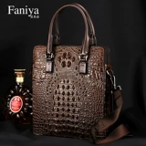 Барсетка, квадратная кожаная сумка на одно плечо, сумка через плечо, крокодиловый принт, из натуральной кожи