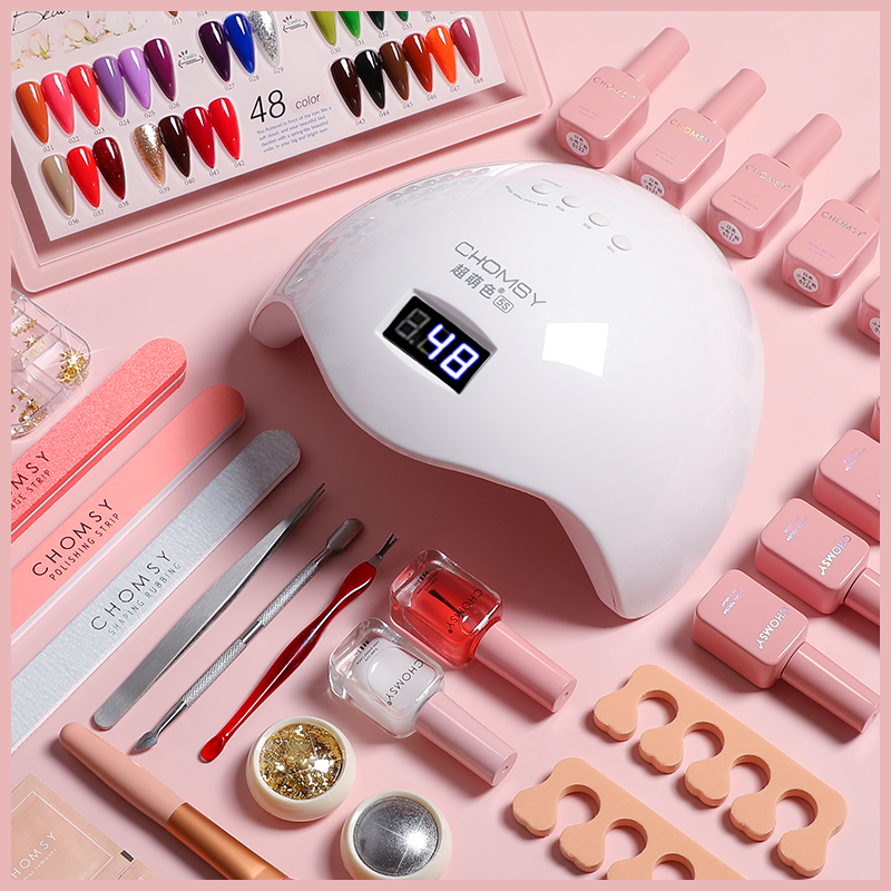 Super cute color upscale beauty nail suit full set beginner's home open shop professional doing nail tool phototherapy machine baking light