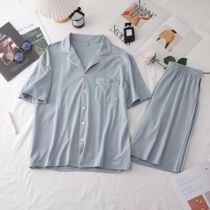Six-color short sleeves shorts Couple Suit Minimalist Superior Feel Light Lavish Soft Cotton Comfort Pure Color Pyjamas men and women