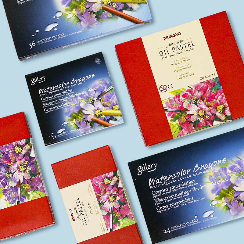 South Korean friends crayon 24 color water soluble crayon pearlescent color can be erasable glaring crayon club soft crayon children watercolor pen set professional grade crayon 36 color students water-soluble oil painting stick painting washable