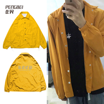 Autumn and winter American vintage men coach jacket plus velvet padded jacket jacket Hip Hip Hop Team custom 502