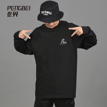 KINJAZ Ninja same popin long sleeve T-shirt bboy loose cotton reflective print team custom 052