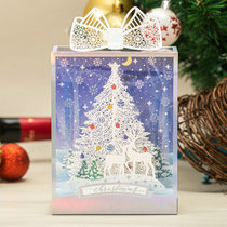  Korean creative three-dimensional Christmas greeting card Window decoration hollow laser PVC blessing card praise a variety of styles