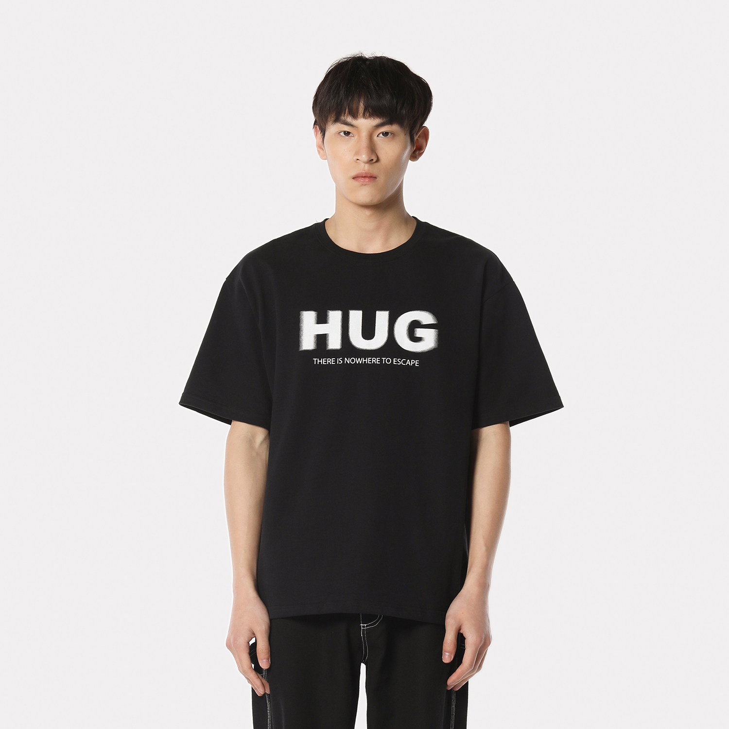 HUGALLGUILT19 spring and summer new products basic short-sleeved trend casual half-sleeve bottoming round neck classic LOGO T-shirt