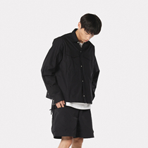 HUGALLGUILT19 spring new product basic loose version cotton simple casual solid color long-sleeved mens shirt