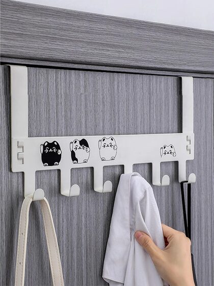 无痕门后挂钩家用免打孔卧室门上置物架子壁挂创意连排挂架挂衣架
