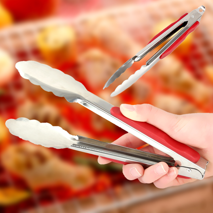 Stainless Steel Food Clip Kitchen Bread Steak Barbecue Grilled Steamed Buns Cake Vegetable Cracker Lengthened Thickened Food Clip
