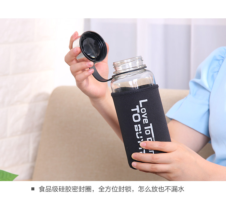 Cốc thủy tinh có nắp cốc nam không gian ly cầm tay dung tích lớn ly nữ văn phòng chống nóng cốc tay cốc - Tách bình đun nước giữ nhiệt