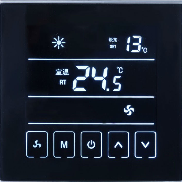Touch screen central air conditioning temperature controller number of intelligent ventilator coil temperature controllers three-speed switch panel