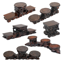 Mahogany carving Qishi root carving base Solid wood purple sand pot vase flower pot handicraft decoration Wood bracket