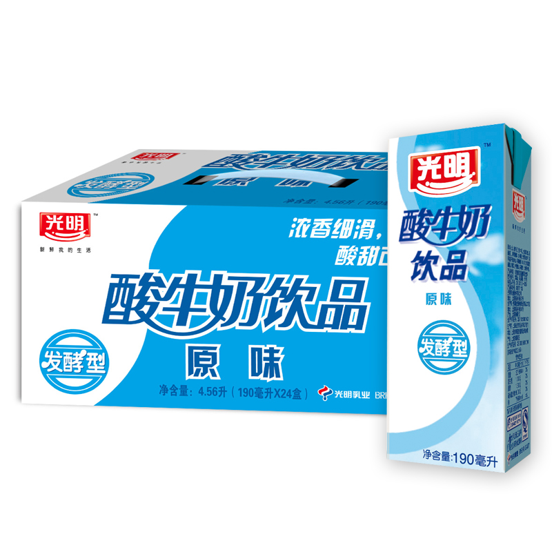 【天猫超市】光明牌190ml酸奶饮品(原味)-03版1*24 老味道好