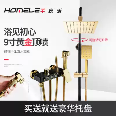 Shower shower kit household all copper black light luxury flower sun shower shower shower head Bath Bath bathroom artifact