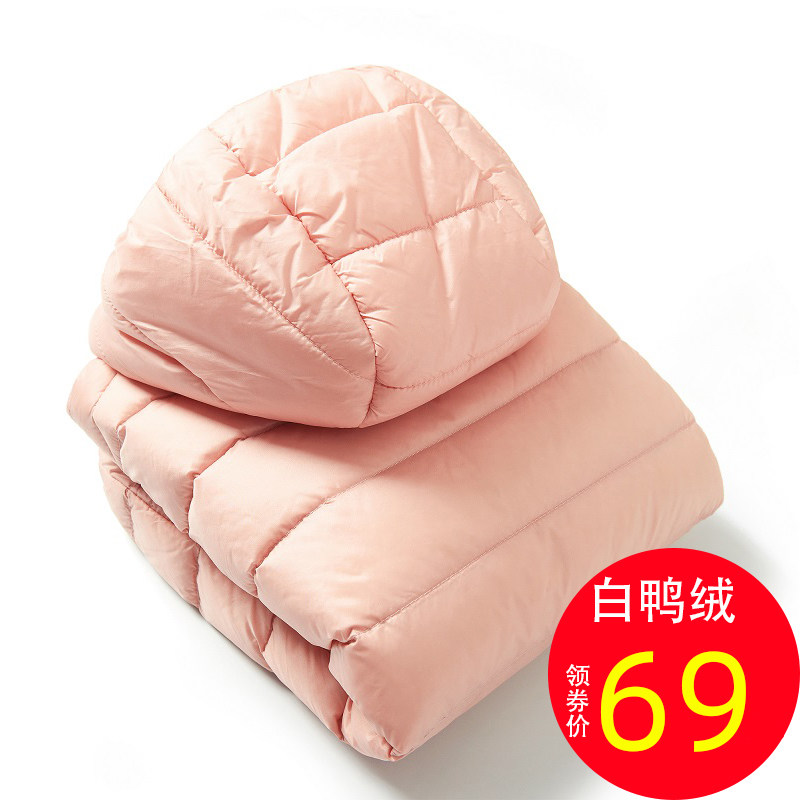 Light down jacket women's short hooded 2021 new stand-up collar lightweight slim-fit thin large size jacket anti-season clearance