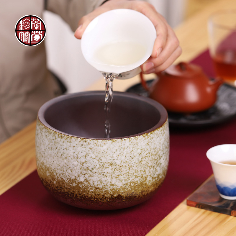 Tea to wash large Japanese zen water jar coarse TaoFang wash cup vessels of household Tea accessories in hot waste water bucket