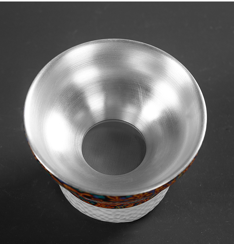 By patterns silver mesh filter holder) tea strainer individuality creative home tasted silver gilding fittings of ceramic tea set