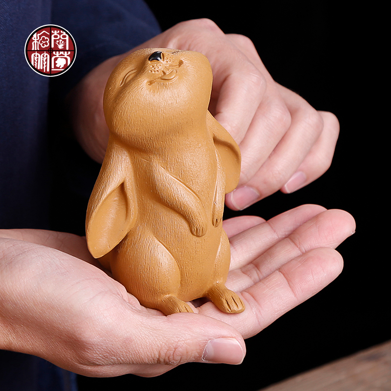 All hidden purple clay characteristics of yixing purple sand tea pet family manual its tea play furnishing articles tea set spare parts up the rabbit