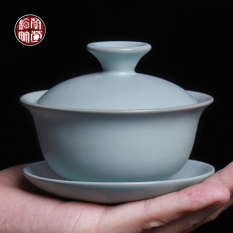 Ceramic tea bowl of ice crack Chinese style restoring ancient ways your up can raise tureen kunfu tea cups pure manual bowl is in use