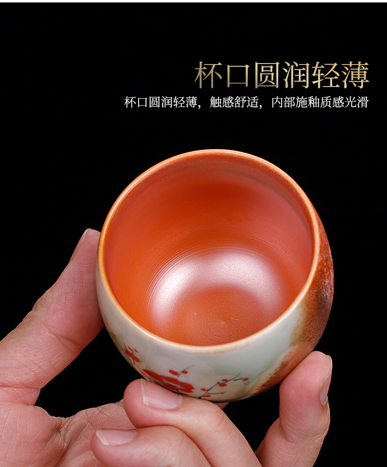 Ms hand - made of wood, beaker master cup single cup men 's high - end checking ceramic cups variable sample tea cup gift boxes