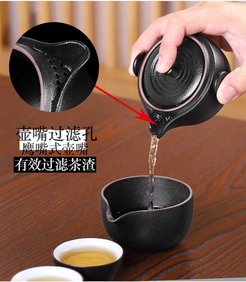 Ceramic portable kung fu tea sets travel small single simple double trill with on - board is suing the with you