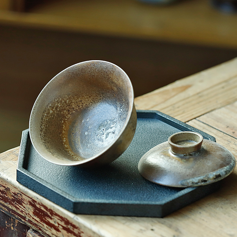 Jingdezhen firewood orphan works hand made 】 【 tureen single pure manual is not kung fu tea tea bowl of restoring ancient ways