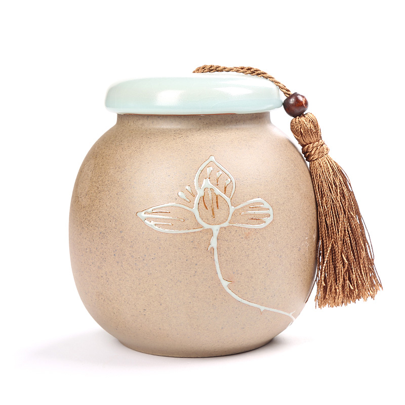 Soil canned caddy fixings household coarse ceramic pot small POTS canister to restore ancient ways small seal pot old with cover